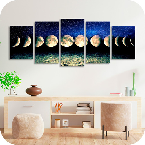 Cuadro Fases De La Luna Paisajes Poliptico Moderno Menguante