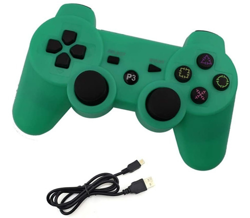 Joypad Joystick Usb Para Pc Doble Analogo Vibracion Shock Color Verde