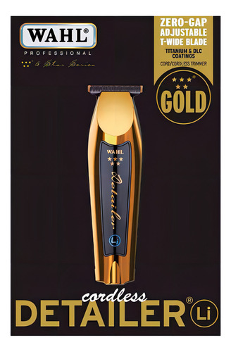 Máquina De Acabamento Wahl Detailer Gold Li Cordless Bivolt Dourado