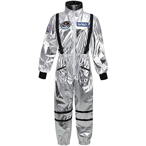 Disfraz De Astronauta Unisex, Traje Espacial Plateado M...