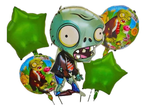 Set De Globos Zombies Para Cumpleaños 5 Piezas