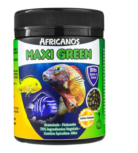 Ração Para Peixe Maxi Green 75% Vegetal 110g Maramar