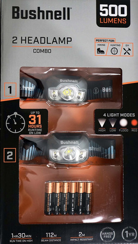 Bushnell Faro Led 500 Lúmenes 4 Modos De Luz 2 Unidades