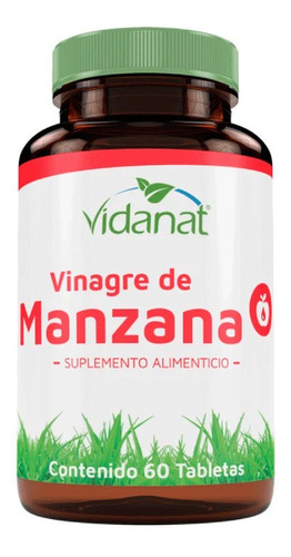 Vinagre De Manzana 60 Tabletas Vidanat / Original / Sabor Sin Sabor