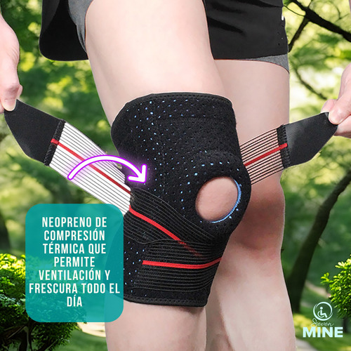 Rodillera Deportiva Con Resortes Anillo De Silicona Aft-7909 Color Rojo Talla Universal