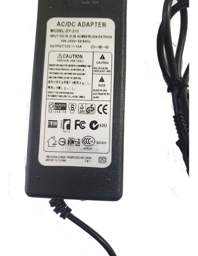 Fonte 12v 10a 100-240v (bivolt) 50/60hz Plug P4