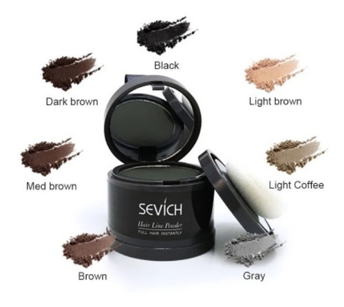 Imagen 9 de 10 de Sombra Sevich Cubre Canas Y Calvicie Barba Colores 4grs.