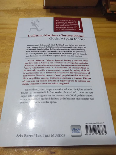 Imagen 2 de 2 de Godel Para Todos - Martínez - Piñeiro - Seix Barral, 2015