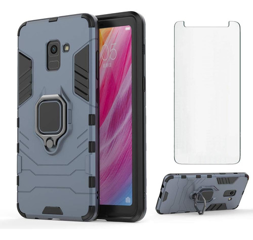 Funda Bumper Reforzada Con Anillos Para Galaxy A8 2018