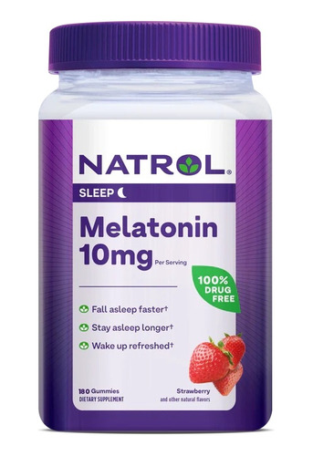 Melatonina Natrol 10 Mg | Tamaño Extra Grande | 180 Gomitas 