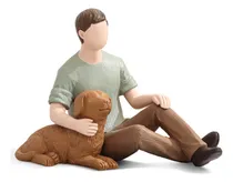 Comprar Estatuas De Hombre Con Perro Figuras Pintadas A Mano