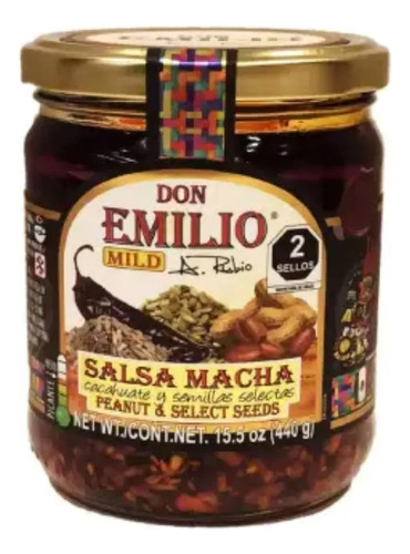 Salsa Macha Don Emilio Cacahuate Y Semillas Selectas 440 G