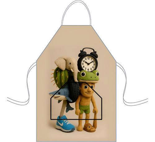 Delantal Cocina Mediano Para Niños Mini Chef Personalizado Brainrot 1 Personalizado