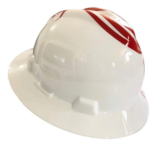 Casco Seg Msa Blanco Con Reflejante Rojo De Aguila