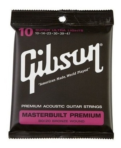 Encordado Gibson Guitarra Acústica Bronce 010 - 047 Cuota