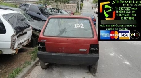 Imagem 1 de 6 de Sucata Fiat Uno (p/ Retirada De Peças).