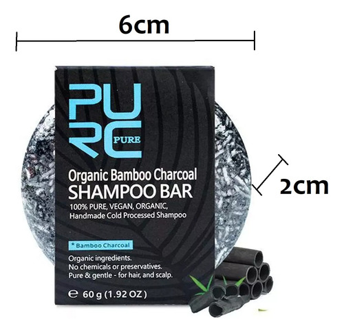 Kit 6x Pure Hair Purc Shampoo Escurece Cabelo Barba Grisalho