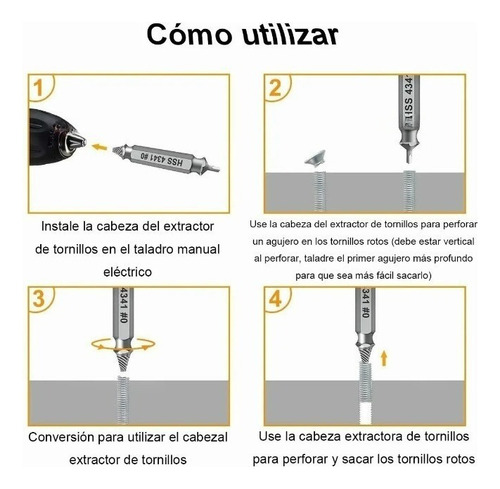 Extrator Remove Removedor De Parafuso Varredura De Parafuso