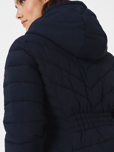 Parka Solid Gorro Y Cierre Azul Nvy Tommy Hilfiger