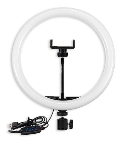 Imagen 1 de 10 de Aro De Luz Led Profesional 30cm Usb 3 Modos Soporte Celular