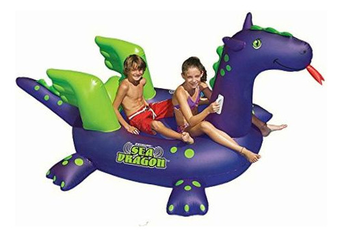 Swimline Flotador Inflable De Dragón Marino Gigante Para Color Azul Y Verde