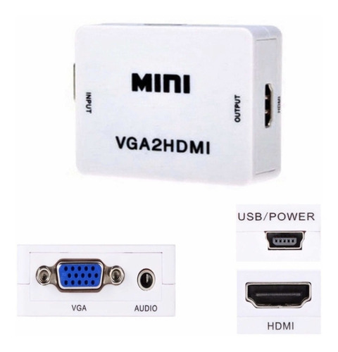 Convertidor / Adaptador Vga A Hdmi + Audio - Pc 