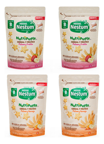 Pack 4 Cereales Infantiles Nutripuffs Mixtos