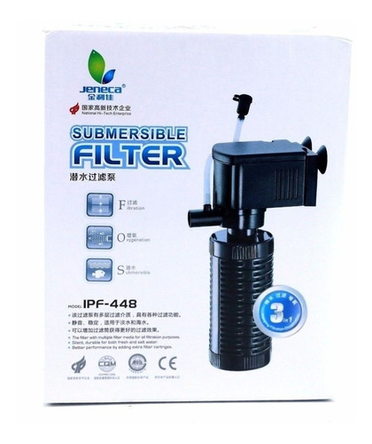 Bomba Submersa Com Filtro 450lt/h Ipf-448