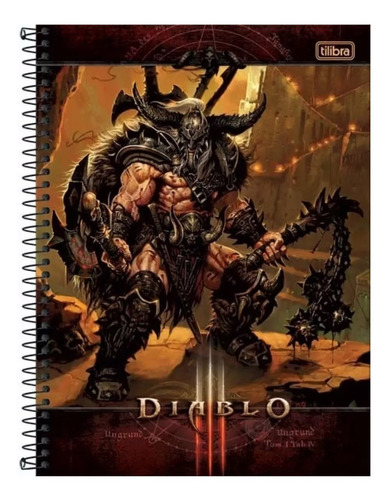 Caderno Espiral Diablo 3 Frenzy Barbarian 96 Folhas Tilibra