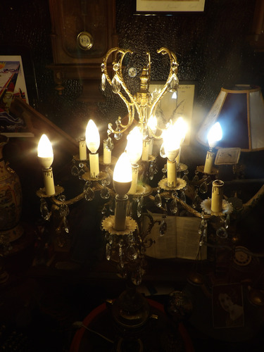 Candelabro Vintage Para Doce Luces Dorado Oscuro (Usado)