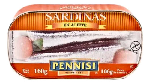 Pack X 6 Sardinas En Aceite Pennisi X 160 Grs