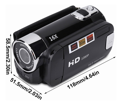 Imagen 8 de 8 de Cámara De Vídeo Videocámara 16mp Profesional Hd Mini Digital