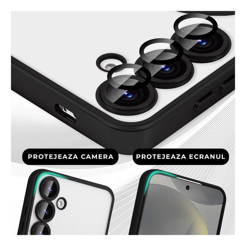 Funda Tpu Para Samsung A55 Magsafe Cubre Camara Borde Negro Lisa