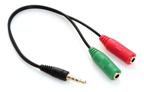 Divisor De Audio Aux 3.5 Mm Diadema Micr fono Y Audifonos T2