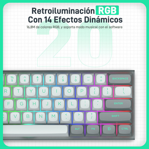 E-yooso 60% Teclado Mecánico Magnético Programable Profesional Rgb Hz-61, Switch Magético Con Actuación Programable Con Función Rt Y Dks, Tecldao Gamer Magnético Programable Ideal Para Juegos