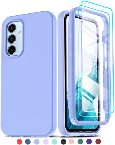 Funda Leyi De Silicona Con Protector Para Galaxy A54 Lila