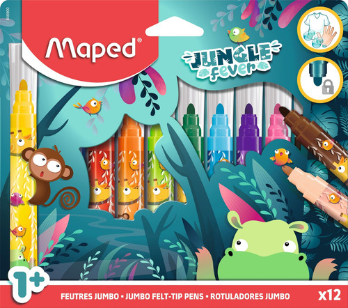 'maped Rotulador Jumbo Jungle Fever X12 - Colores Vivos Para