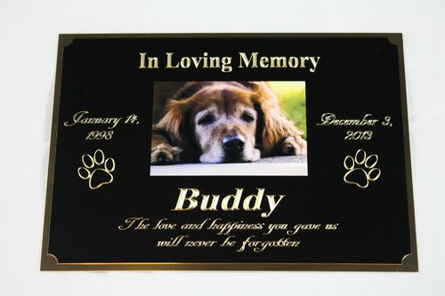 Placa De Latón Personalizada Pet Memorial 5 X7 
