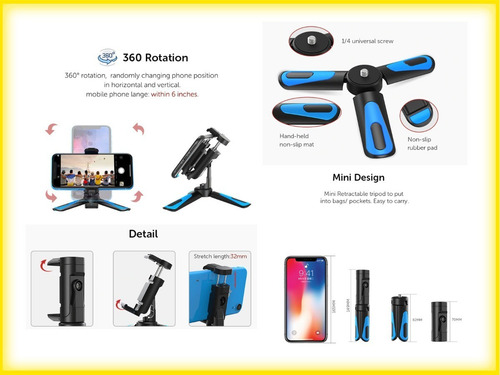 Imagem 8 de 9 de Suporte Celular Smartphone 360g Com Sapata ( Adaptador )