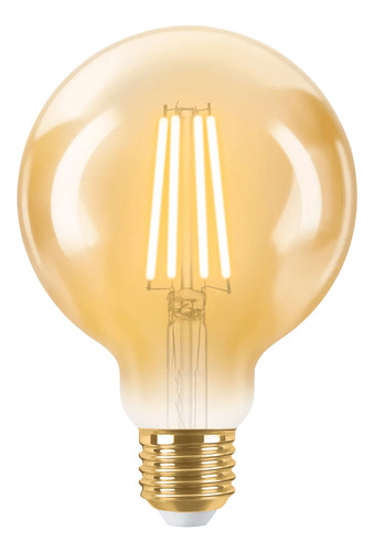 Foco Led Globo Lampara E27 Filamento 8w Ambar Dimerizable X5 Luz Blanco cálido