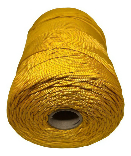 Corda Trançada 3,5mm (seda) Cordaville - Rolo Com 149 Metros Cor Amarelo Ipê