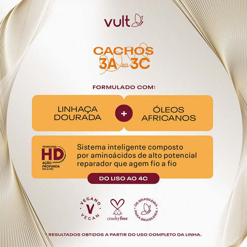 Máscara Ultra-umidificadora Vult Cachos 3a A 3c 500g