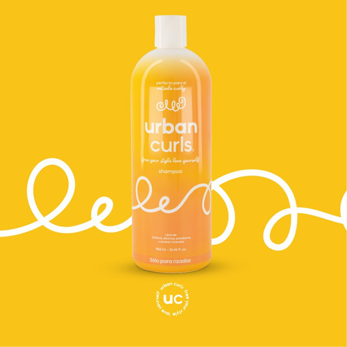 Shampoo Sin Sal Para Cabello Rizado Urban Curls 960 Ml
