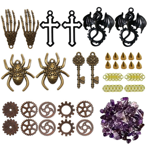 45pcs Vintage Skeleton Key Set Charms Resin Art Jewelry