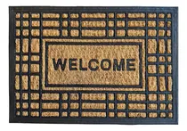 Comprar Felpudo Coco Goma 40x60 Entrada Calidad Premium Diseño 4 Ancho 40 Cm Color Negro Y Natural Diseño De La Tela Welcome Moderno Largo 60 Cm