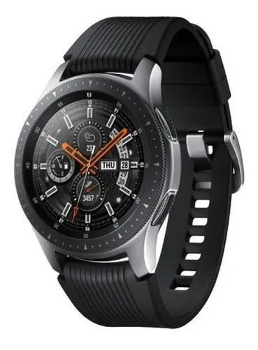 Reloj inteligente Samsung Galaxy Watch 46 mm SM-R800 con correa de acero inoxidable, color negro, bisel, color negro