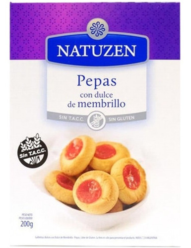 Galletita Pepas Con Dulce De Membrillo Sin Tacc Natuzen 200g