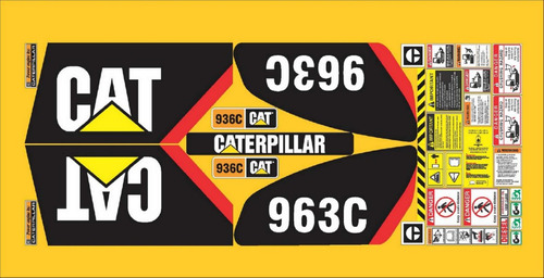 Calcomanías Caterpillar 963c Nueva V. Preventivos Originales