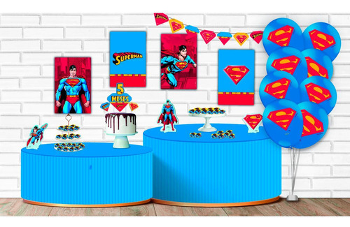 Kit Festa Mêsversário Super Homem Geek Decorativo