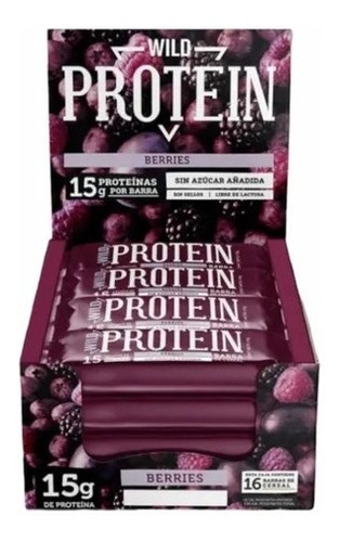16 Barritas Wild Foods Protein Berries, 15gr Proteina